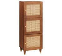 Teravane Buffet haut marron 40 x 33,5 x 110 cm en bois de manguier massif, design moderne, avec 3 portes, durable, pour salon, couloir ou cuisine, montage facile, meubles durables