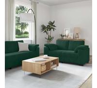 Teravane Ensemble de salon 3 pièces avec coussin vert foncé en velours composé de fauteuils 2 places et 3 places, meubles rembourrés confortables pour salon, chambre d'amis