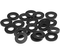 TERF® - Lot de 10 rondelles plates en nylon M16, 16 mm x 30 mm x 3 mm (DI x DE x P), noir