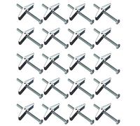 TERF® Lot de 20 boulons à bascule M5 x 75 mm avec vis à métaux pour plaques de plâtre creuses et fixations de porte