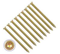 TERF Lot de 25 vis à béton à tête fraisée plate Torx 7,5 x 110 mm Utilisation sans bouchon pour brique creuse en pierre naturelle pour cadre de fenêtre, porte et menuiserie générale Jaune zinc