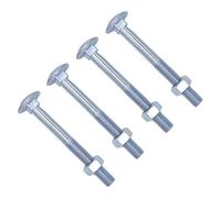 TERF® Lot de 4 boulons de carrosserie carrés M12 x 150 mm et écrou M12 (12 mm) x 150 mm avec écrous hexagonaux