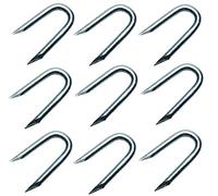 TERF® Lot de 50 clous en U galvanisés de 40 mm de long et 40 mm de diamètre 4 mm pour fixation de clôture, grillage