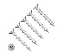 TERF® Lot de 50 vis de fenêtre en PVC 4,3 mm x 38 mm à tête fraisée plate en acier inoxydable A2 (304) - Vis autotaraudeuses pour fenêtre et porte en PVC - 4,3 mm x 38 mm