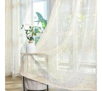 TERLYTEX Lot de 2 Rideaux Transparents dorés métallisés de 114 cm de Long, Rideaux Scintillants en Feuille d'or pour Petites fenêtres, filtrant la lumière, Taupe, 132,1 x 114,3 cm, Taupe doré