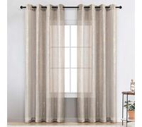 TERLYTEX Lot de 2 Rideaux Transparents Gris avec Motif Scintillant en Feuille d'or métallique, filtrant la lumière, Rideaux de fenêtre Scintillants pour Salon, 132,1 x 241,3 cm (l x L), Gris
