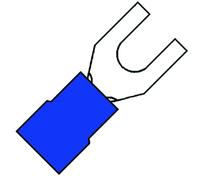 Terminal À Fourche Isolé M6 1.5-2.5mm2 PVC Bleu - 100740 [100 Pièces]