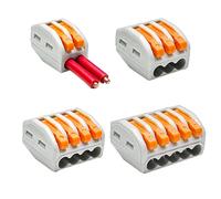 Terminal enfichable rapide Compact pour connecteurs de câbles, terminal 30/50/100 pièces, module de câblage domestique orange, dispositif parallèle KV222-213