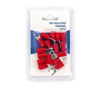 Terminal pré-isolé SV5.5-6 rouge, pack de 15 blister, idéal pour des connexions électriques sûres et rapides, parfait pour les projets d'électricien et amateur.