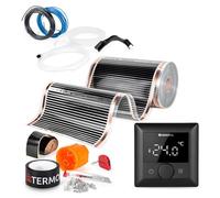 Termofol Chauffage Electrique par le Sol Set Tapis Chauffant avec H5 Noir Thermostat 230V - Chauffage d'appoint Puissance 220 W/m2 - Surface 1 m² - Plancher Chauffant Electrique