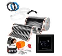 Termofol Chauffage Electrique par le Sol Set Tapis Chauffant avec H6 Noir Thermostat 230V - Chauffage d'appoint Puissance 220 W/m2 - Surface 6 m² - Plancher Chauffant Electrique