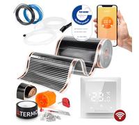 Termofol Chauffage Electrique par le Sol Set Tapis Chauffant avec H6 Thermostat 230V - Chauffage d'appoint Puissance 220 W/m2 - Surface 12 m² - Plancher Chauffant Electrique
