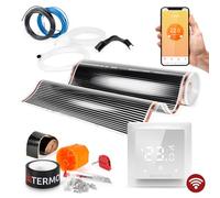 Termofol Chauffage Electrique par le Sol Set - Tapis Chauffant avec H6 Wifi Thermostat 230V - Chauffage d'appoint Puissance 140W/m2 - Surface 2 m² - Plancher Chauffant Electrique
