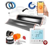 Termofol Chauffage Electrique par le Sol Set Tapis Chauffant avec WiFi Thermostat 230V - Chauffage d'appoint Puissance 220 W/m2 - Surface 14m² - Plancher Chauffant Electrique