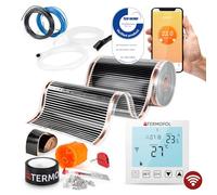 Termofol Chauffage Electrique par le Sol Set - Tapis Chauffant avec Wifi Thermostat 230V - Chauffage d'appoint Puissance 80W/m2 - Surface 1 m² - Plancher Chauffant Electrique