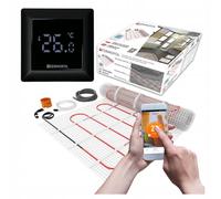 Termofol Tapis de Chauffage Sol + Thermostat Set - Surface 2,5 m² - Puissance 150W/m2 - Chauffage au Sol Electrique avec Thermostat H6 WiFi Noir - Plancher Tapis Chauffant Electrique
