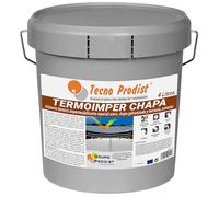 TERMOIMPER CHAPA de Tecno Prodist - 4 litres (blanc optique) peinture à l'eau isolante thermique extérieure - Spécial acier, tôle galvanisée et terrasses - Isole chaleur et froid