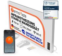 TermoPlaza : Radiateur infrarouge connecté Wi-Fi avec thermostat, de 750 W, pour une surface de 20 m² maximum. Radiateur infrarouge mural et sur pied, intelligent. Radiateur électrique infrarouge