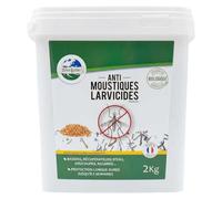 TERRA NOSTRA Anti Moustiques - Larvicide Moustiques - BTI - Traitement Larves Eau Stagnante Jusqu’à 1000m² - Compatible Fosse Septique - Fabriqué en France - Seau 2kg