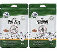 TERRA NOSTRA - Anti Moustiques Larvicides - Formulé avec du BTI - Compatible Fosse Septique - Traitement Eaux Stagnantes jusqu'à 25m² - Fabriqué en France - Sachet 50g (Lot de 2)