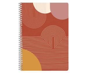 Terracotta, Cahier reliure intégrale A4 21x29,7 cm, 148 pages, ligné et marge, ass.