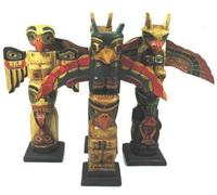 Terrapin Trading Fair Trade Replica Native American Indian Aba Wood Totem Pole 32cm