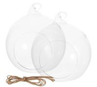 Terrarium Suspendu en Verre Globe 2 Pièces pour Plantes et Fleurs | Usage Jardin ou Chambre, Décoration Simple et Artistique, Forme Globe, Style et Créatif