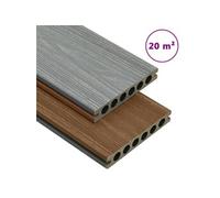 Terrasplanken met accessoires 20 mÂ² 2,2 m HKC bruin en grijs3070465