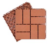 Terrasse Composite Carrée 30x30 cm - Pose Rapide, Idéale pour Jardin & Patio - Rouge Brique