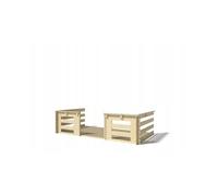 Terrasse en bois avec balustrade pour abri en bois - 12m2 - 4m x 3m - couleur: naturel - DOM393