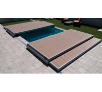 Terrasse mobile piscine DECKWELL : bassin de 600 x 300 cm