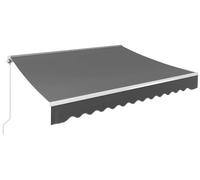 Terrasse rétractable, 300 x 250 cm - Stores à bras articulés manuels avec manivelle - Polyester imperméable - Protection UV - Pour balcon et jardin - Gris