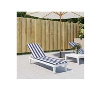 Terrasstoelkussen gestreept oxford stof blauw en wit361377