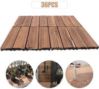 Terrastegel en bois dur - 36 pièces de 30x30 cm - Épaisseur : 8,66 mm - Bois de cèdre - Usage extérieur, antidérapant