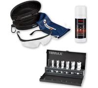 TERRAX by RUKO Jeu de carottes HSS 7 pces Huile de coupe-Spay Lunettes de protection en étui Jeu de 9 pces - WZS108820