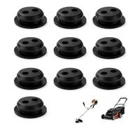 Terraxis 10 Pièces Passe-Durite en Caoutchouc à 2 Trous pour Réservoir de Carburant, Joints pour Durites Compatibles, pour Débroussailleuse, Tondeuse et Coupe-Bordures, Noir