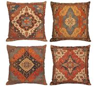 Terre Cuite Housse Coussin 35x35 cm Coussin Exterieur Impermeable,Double Face Impression Impermeable Velours Cushion Covers, Salon Intérieur/Extérieur Chaise Maison Été Decoratif,Cadeau (Bohême) z-894