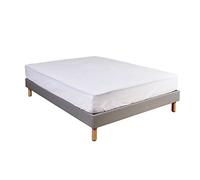 Terre de Nuit - Drap Housse 100% Coton Blanc - Bonnet 30 cm 140x190 - Uni - 1