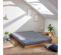 Terre de Nuit Matelas futon Gris Clair en Coton 140x200