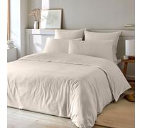 Terre de Nuit - Parure de lit 240x220 Bambou lavé Beige Beige - Uni - 57 Fils/cm² - Base Droite