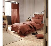 Terre de Nuit Parure de lit 240x220 Double Gaze de Coton Orange Terracotta