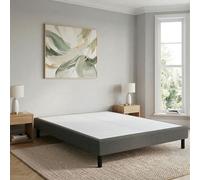 Terre de Nuit Sommier déco tapissier 140x190 cm en kit Anthracite en Bois - Anthracite