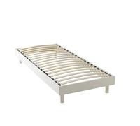Terre de Nuit Sommier kit en Bois Massif Blanc cassé 90x190