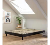 Terre de Nuit Sommier kit en Bois Massif Noir 140x190