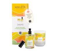 Terre d'Oc - Coffret Parfumé Mandarine Yuzu - Bougie & Parfum d'Ambiance | Notes Fraîches et Zestées - Bougie 180g + Parfum d'Ambiance 100ml - Cire Végétale - Idée Cadeau Homme et Femme