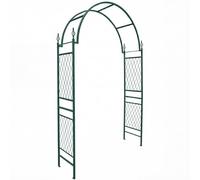 TERRE JARDIN - Arche de Jardin Métal pour Plantes Grimpantes - Arceau de Jardin avec Treillis et Fixations au Sol - Décoration Jardin Extérieur pour Rosiers, Roses et Végétaux Grimpants