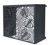 TERRE JARDIN Cache Climatiseur Exterieur 105x90x66,5 - Pompe a Chaleur Extérieur Métal - Kit Fixation Inclus - Cache Clim, Anti Intempéries - Discrétion, Protection, Réduction Bruit - Anthracite