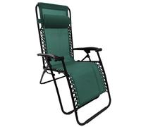 TERRE JARDIN Fauteuil transat Relax Pliable - Chaise inclinable Multiposition avec accoudoirs et Appui-tête - - Rouge