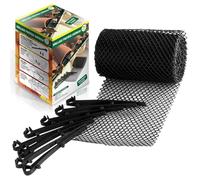 TERRE JARDIN Grillage Protection gouttière chéneau - 6 m, Maille 1 x 1 cm | Grillage plastique noir longueur 6 m, largeur 15 cm, mailles 1 x 1 cm empêchant les feuilles d'obstruer les gouttières