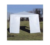 TERRE JARDIN Mur Porte pour Tonnelle de Jardin 3 x 3 m, Polyéthylène | Mur porte blanc en polyéthylène 110 g/m², spécial tonnelle 3 x 3 m : porte zip de 185 cm pour un accès pratique